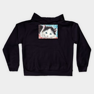 Cute  kitten cat  art Kids Hoodie